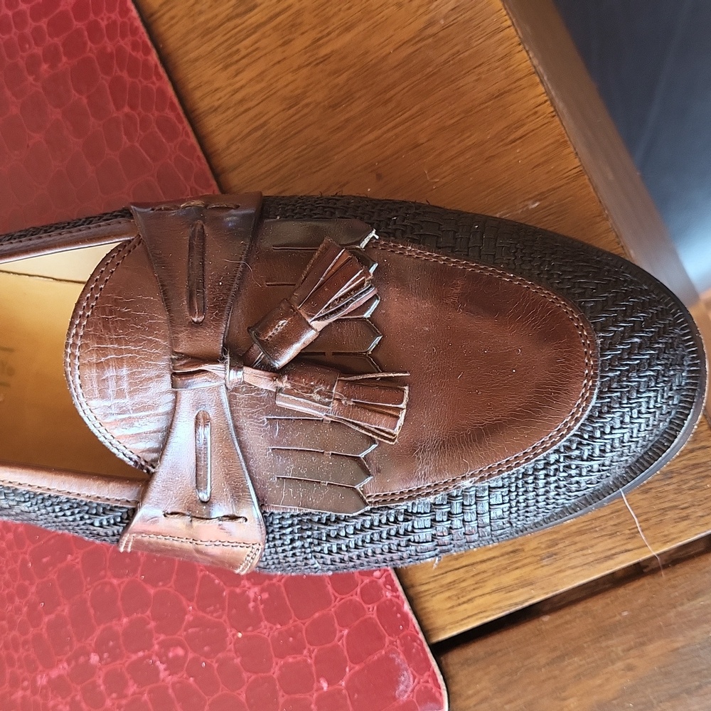 Black and Brown Johnston and Murphy Italian Loafers